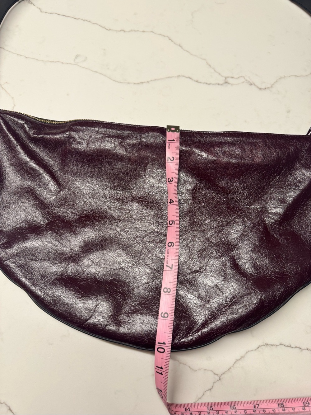 All Saints Crescent Hobo Bag in Deep Burgundy - Picture 5 of 7